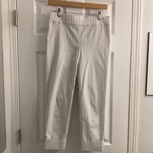 NWOT WHBM Striped Pull On Crop Pant w/Cuff-Size 6